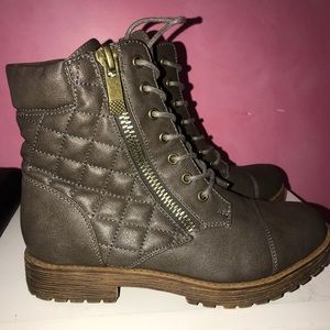 Dark Brown Bamboo Combat Boots